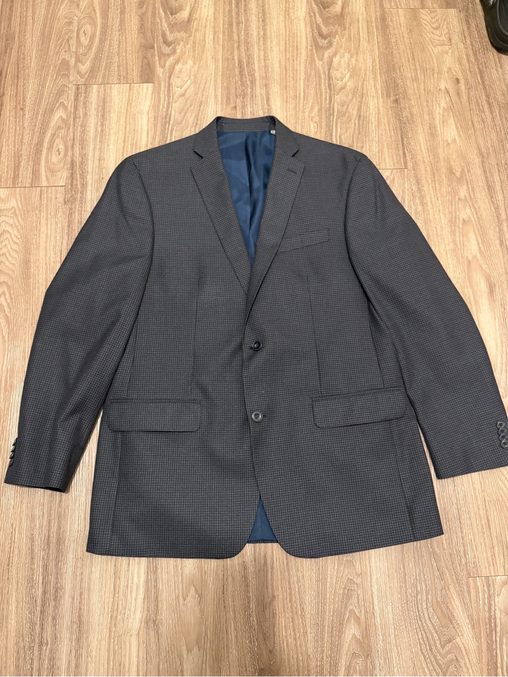 Men's Michael Kors Black Navy Micro-Check Blazer 42R